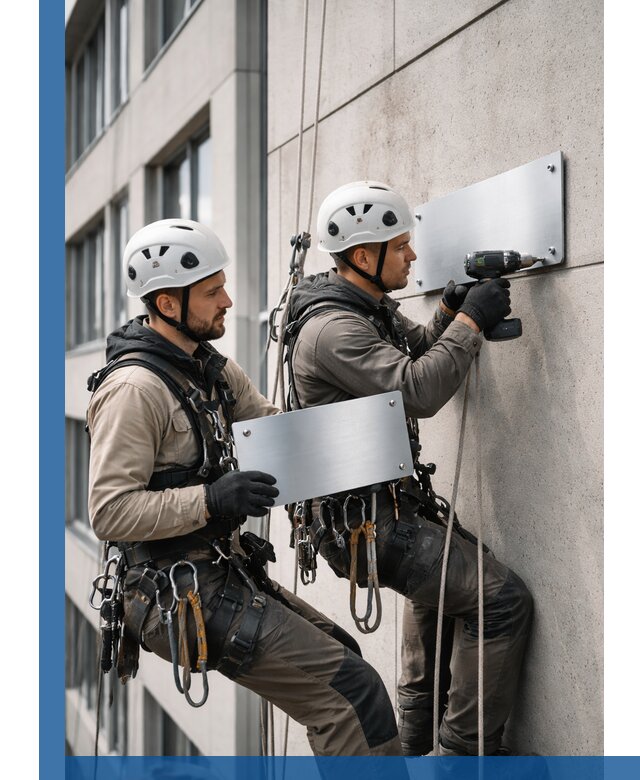 Монтаж табличек и указателей в Шарыпове для зданий и сооружений