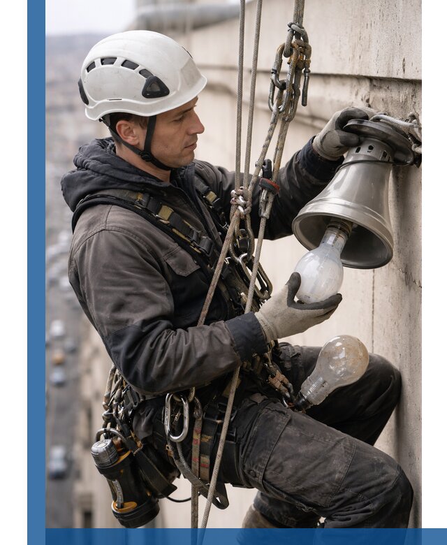 Замена ламп на высоте в Шарыпове профессионально и быстро