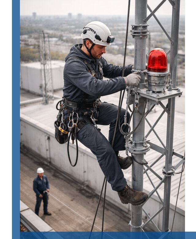 Монтаж заградительных огней и обслуживание объектов в Шарыпове