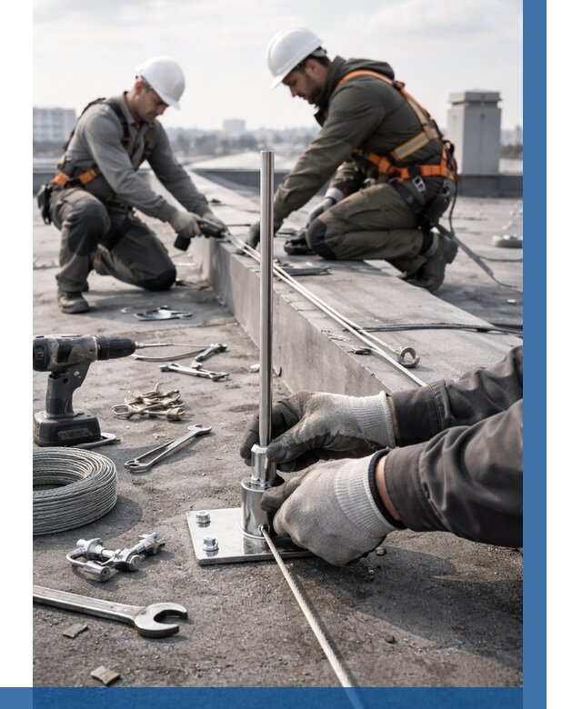 Монтаж молниезащиты на кровле в Шарыпове цена от 25263 р. | ВЫСОТНИК-Шрп