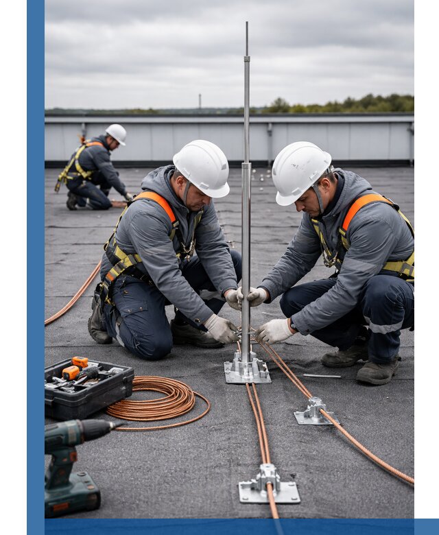 Монтаж молниезащиты на кровле в Шарыпове под ключ с гарантией