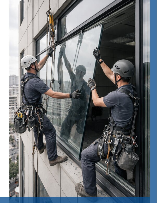 Замена стеклопакетов на высоте в Шарыпове от 5558 р. | ВЫСОТНИК-Шрп