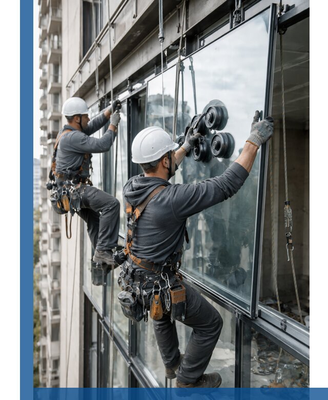 Витражное остекление фасадов и лоджий в Шарыпове под ключ