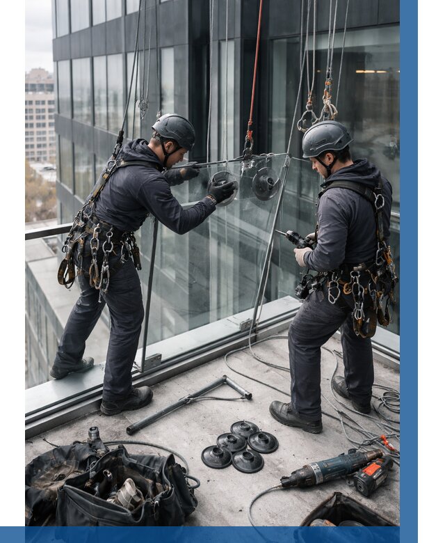 Монтаж стеклянных ограждений в Шарыпове от 2526 р. | ВЫСОТНИК-Шрп