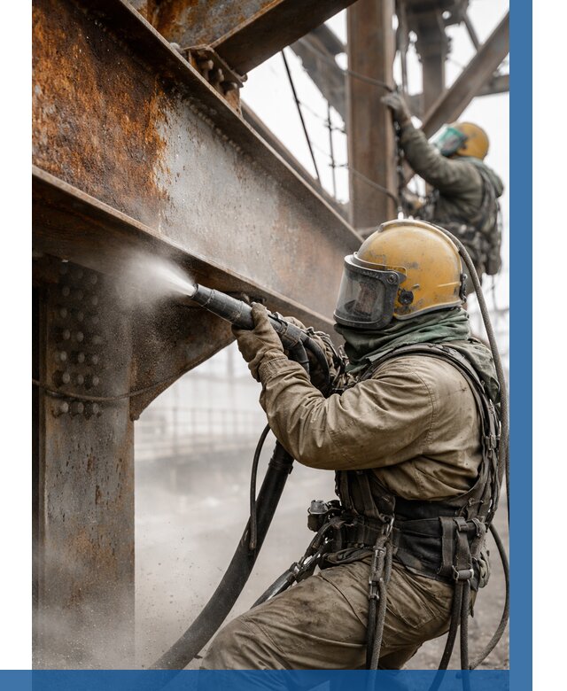 Пескоструйная очистка металлоконструкций в Шарыпове по 606 р. ВЫСОТНИК-Шрп