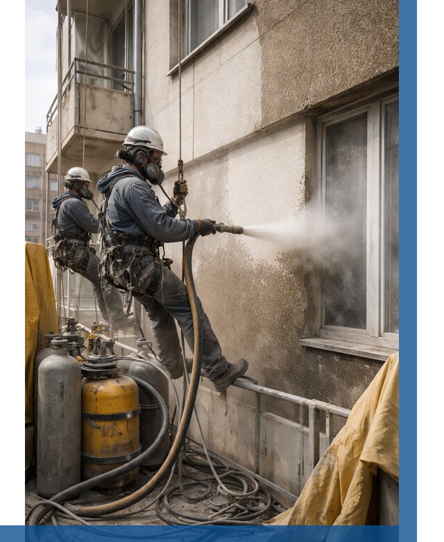 Пескоструйная очистка фасада в Шарыпове от 657 р. | ВЫСОТНИК-Шрп