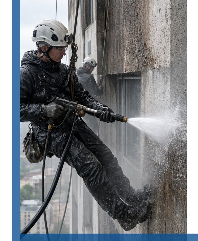 Гидроструйная очистка фасадов и конструкций в Шарыпове