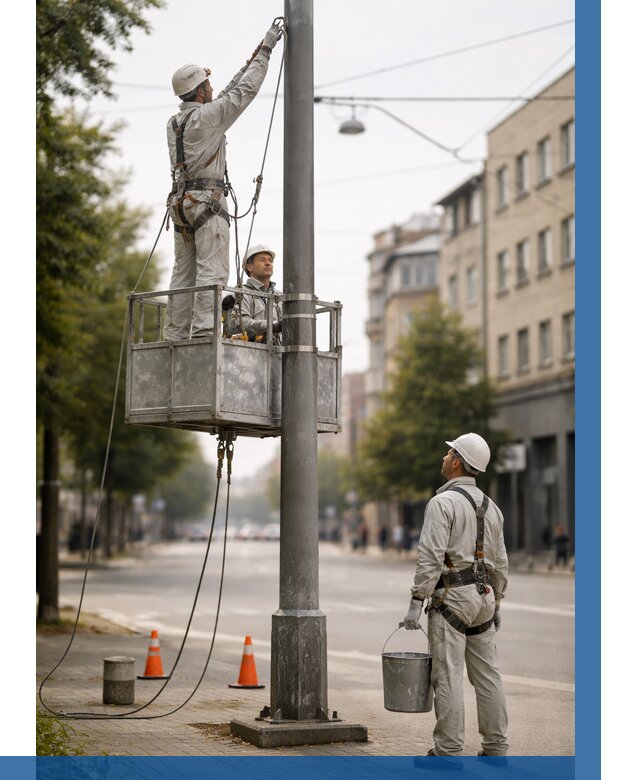 Покраска опор освещения в Шарыпове от 5053 р. | ВЫСОТНИК-Шрп