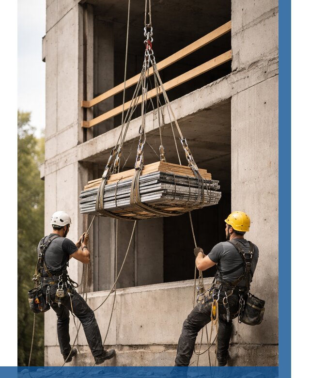 Подъем материала на этаж веревками в Шарыпове от 1516 р. | ВЫСОТНИК-Шрп