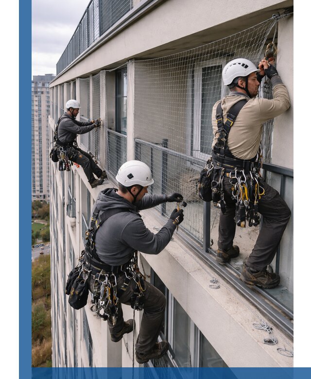 Профессиональный монтаж защитной сетки от птиц в Шарыпове